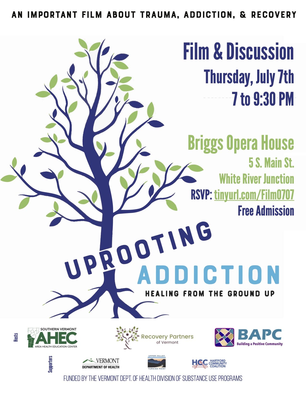 Uprooting Addiction Film Screening July 7 2022
