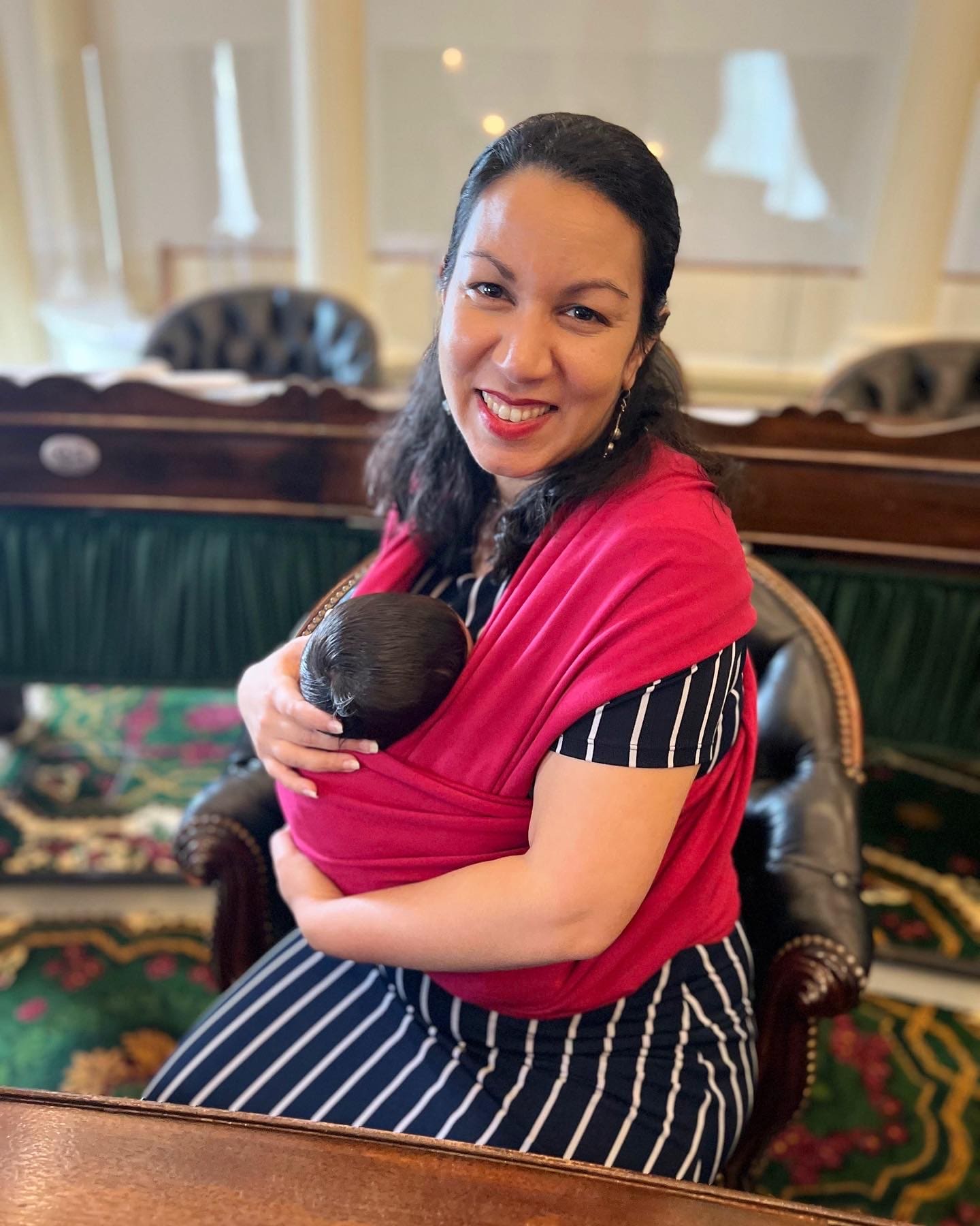 Kesha and baby in VT Statehouse